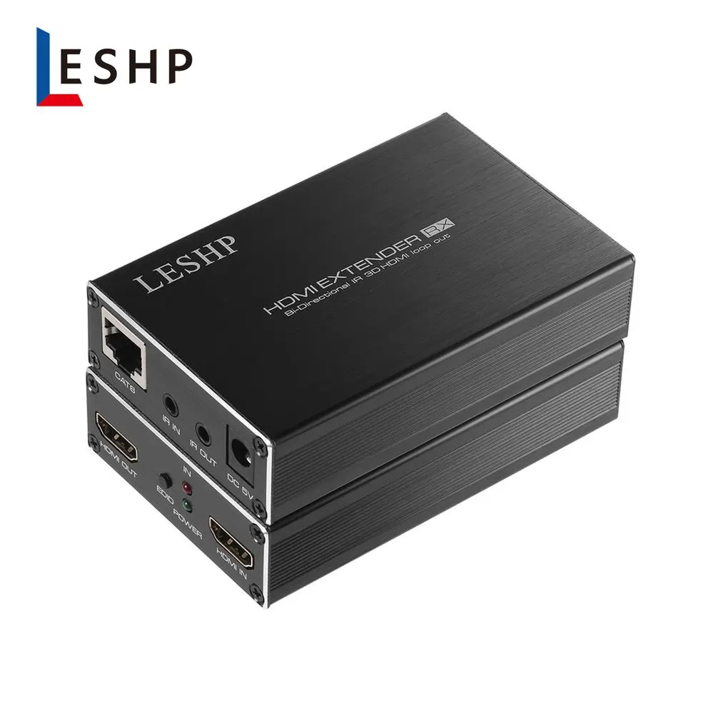 

LESHP 60m/200ft HDMI Extender Transmitter and Receiver Set Bi-directional IR 3D HDMI Loop Out with Dual IR Control