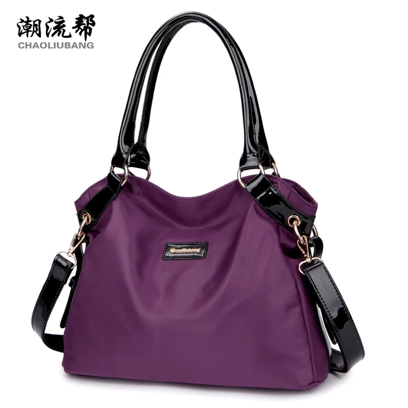 Feminina do Vintage Roxo à Prova Bolsa de Viagem Bolsa de Ombro das Senhoras Bolsa Dnylon Água Náilon Oxford Tecido Tote