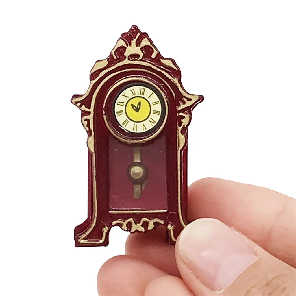 

1pc 1:12 Living Room Porcelain clock mini Home decoration Dollhouse Miniature Toy Doll Food Kitchen living Room A514