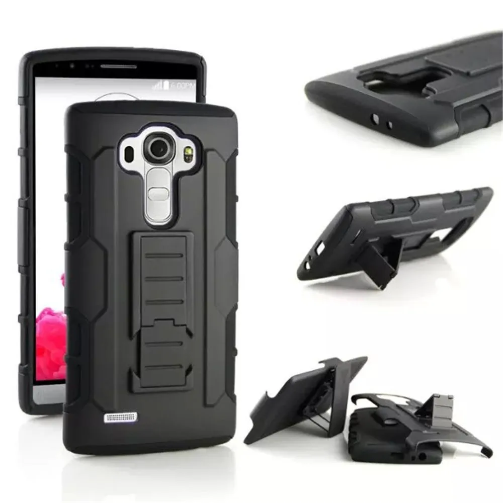 

Heavy Duty Armor Defend Case For LG G4 H810 H811 H812 H818P Shockproof Kickstand Cover Belt Clip Holster
