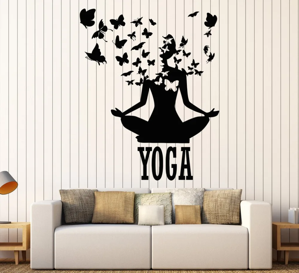 

Медитация в позе лотоса буддистская виниловая наклейка на стену s Decor Yoga Center наклейка с позой, съемная Водонепроницаемая дизайнерская Наклейка на стену SA240