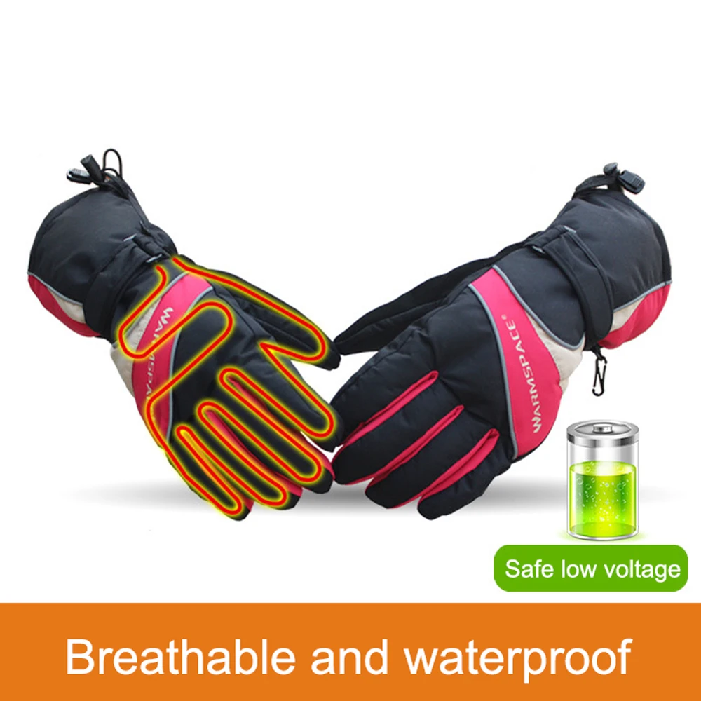 

1 pair Thermal Gloves Smart USB Electric Heat Mitten Ski Waterproof Lithium Battery Self Heating 6 hour Glove