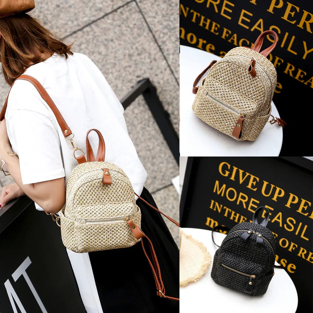 

Backpack bag college casual national fashion women's woven bag mini backpack travel backpack bag Y419