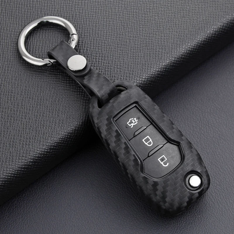 Чехол из углеродного волокна и ТПУ для автомобильных ключей, аксессуары для Ford F-150 F-250 Explore ore