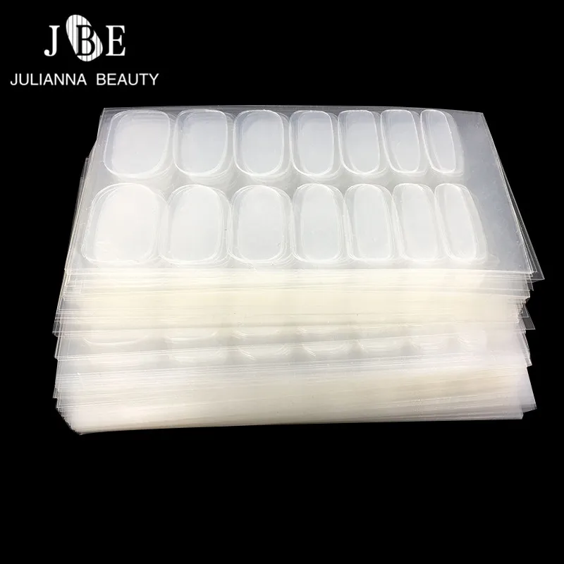 

50Pcs Environmental Nail Guard Glue Full Transparent Protector Sticker Easy Full Cover Clear Sticker 14 pcs/sheet