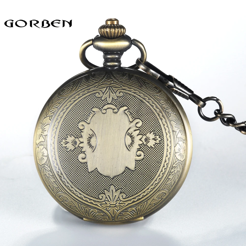 

Retro Classic Roman Numerals Quartz Pocket Watch FOB Chain Fashion Simple styilsh Full Hunter Watch Men Gifts Relogio De Bolso