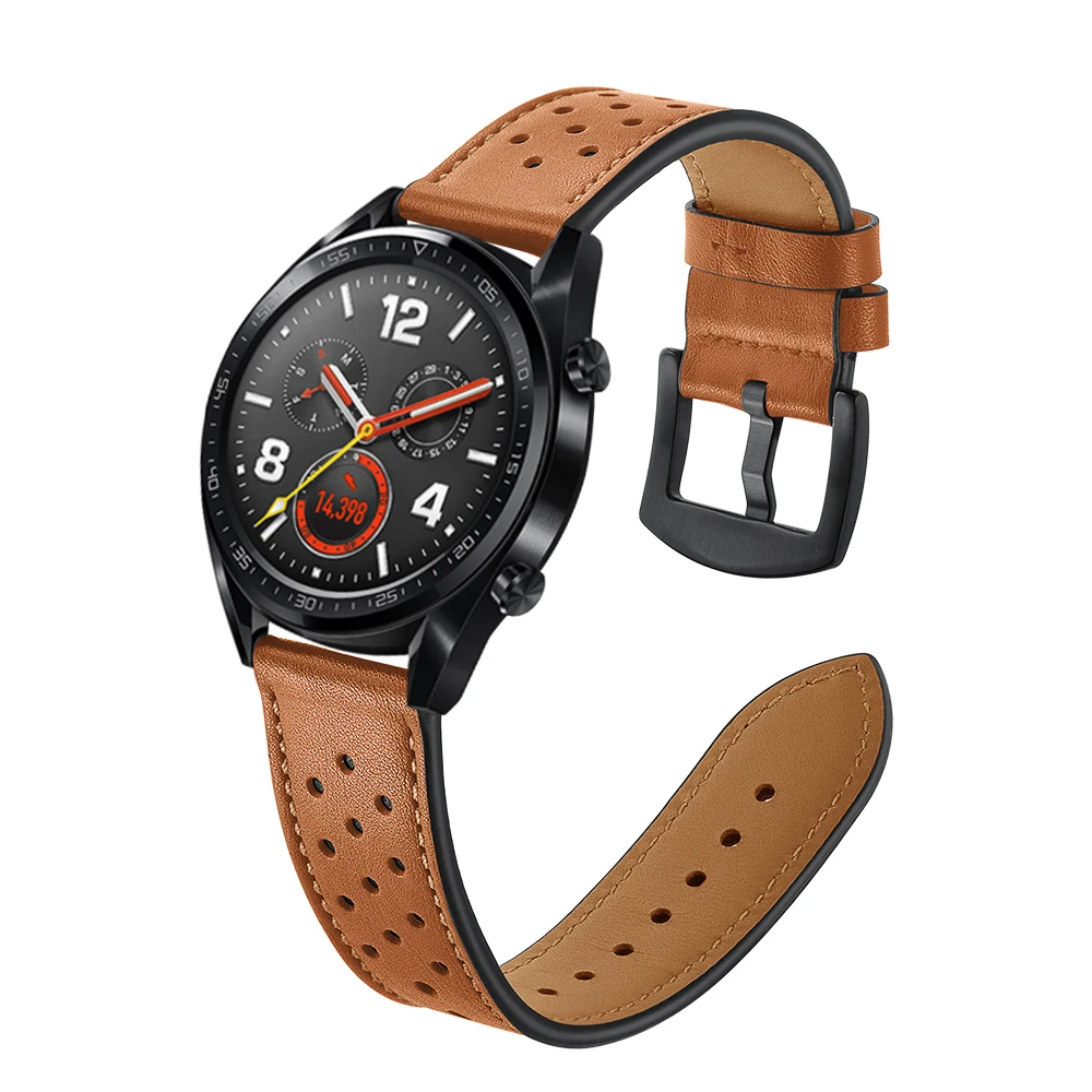 Galaxy watch 46 мм correa для gear S3 ремешок для часов amazfit Bip huawei watch GT ремешок 22 мм ремешок для часов из натуральной кожи браслет ремень