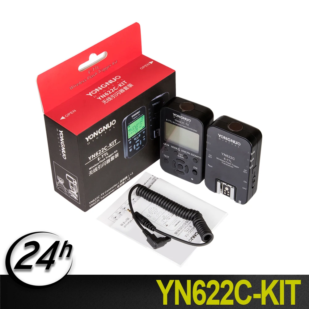 

Yongnuo Wireless E-TTL Flash Trigger Kit YN622C-KIT Transmitter Controller YN622C-TX + YN622C Transceiver for Canon YN600EX-RTII