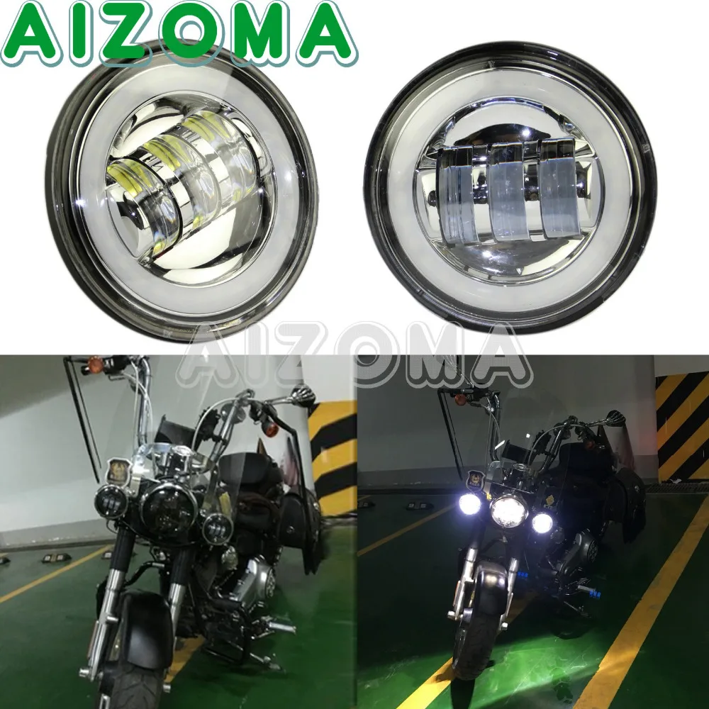 

Motorcycle Cafe Racer 4.5' LED Car Style Spotlight Pair Universal Fog Light Angle Eye Auxiliary Lamp Headlight For Harley Suzuki