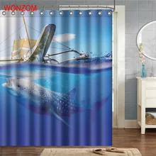 WONZOM Whale Polyester Fabric Bird Shower Curtain Bathroom Decor Snail Waterproof Animal Cortina De Bano With 12 Hooks Gift 2017