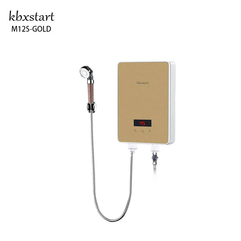 M12S With shower 6000 Вт Chuveiro Eletrico Ducha мгновенный проточный Электрический водонагреватель настенный Электрический водонагреватель термостат с душевой кабиной - Цвет: M12S With shower