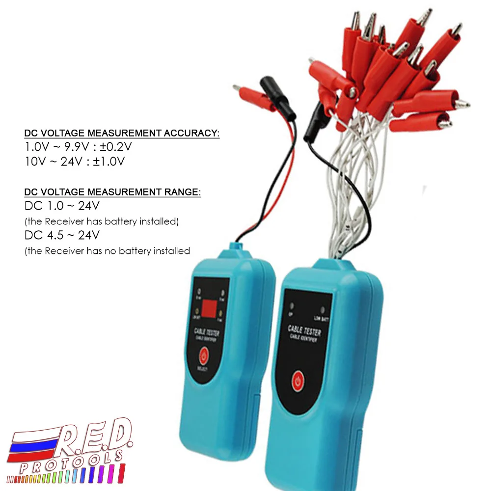 

Transmitter & Receiver Cable Tester Identifier Alligator Clip Test DC Voltage Continuity