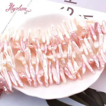 

4x15-5x20mm Reborn Keshi Biwa Freshwater Pearl Natural Stone Beads For Necklace Earring Jewelry Making Loose 15" Free Shipping