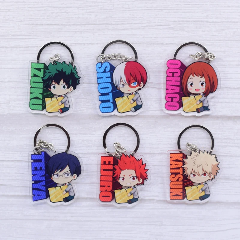 

My Hero Academia Keychain Various Styles Cute Izuku Keyring HD Clear Acrylic Anime Key Chain Accessories PCB272-282