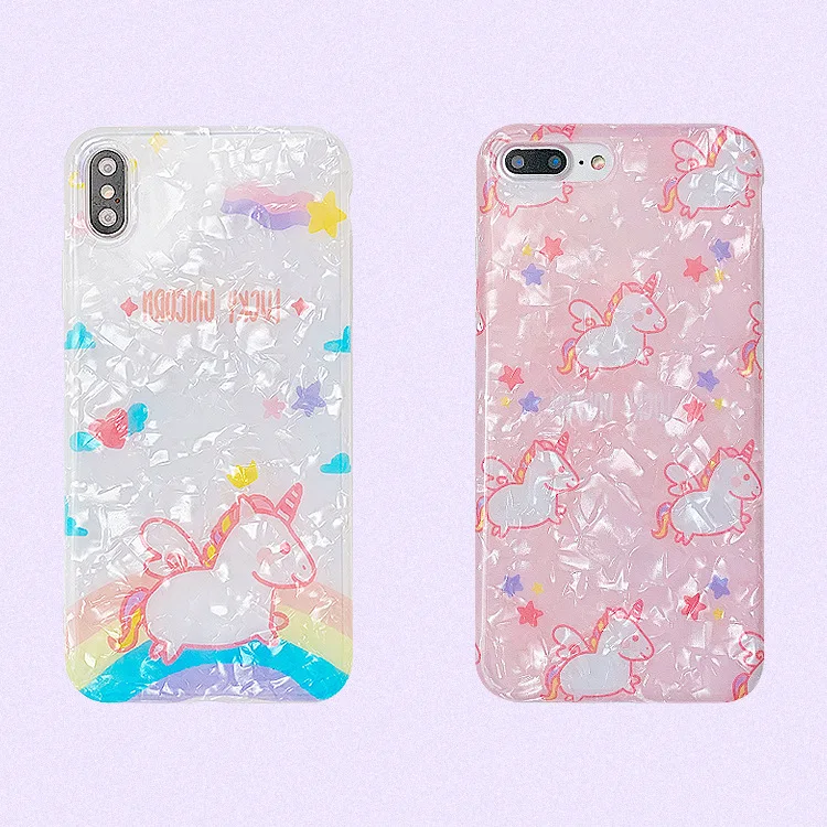 

Unicorn cute cartoon candy shell Originality case for iphone 6 7 8 plus xs max Waterproof Dirt-resistant Anti-knock