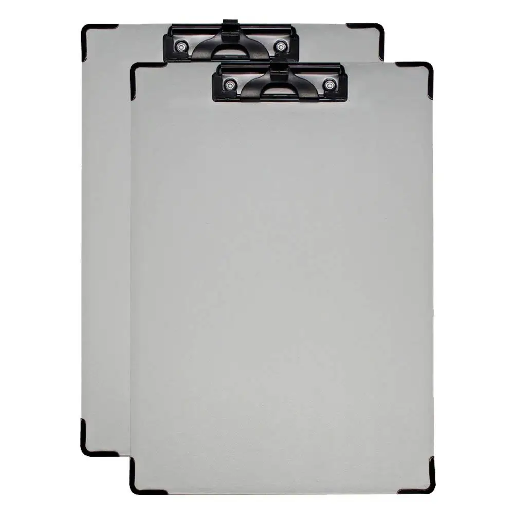 

Waterproof PVC Clipboard Set, Letter Size Clipboard with Pen Slot, 2-Pack, 12.6 x 9.06 Inch (Gray)