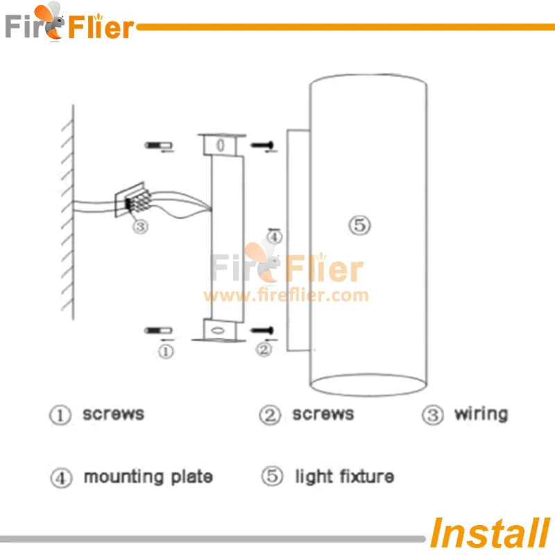 up down led wall light install