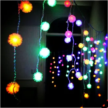 

New Year 2x1M Garland LED Christmas Lights party Decoration Puffer Ball LED Cristmas Lights Luces De Navidad Natal