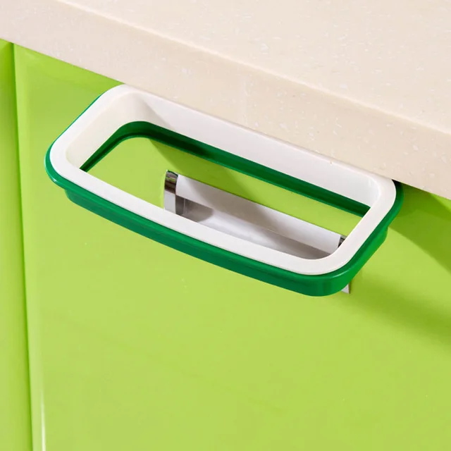 Best Offers 22cmx12.5cm Door Back Garbage Rack Cupboard Storage Hanger Folding Kitchen Cabinet Hanging Trash Rubbish Bag Holder Hot Sale