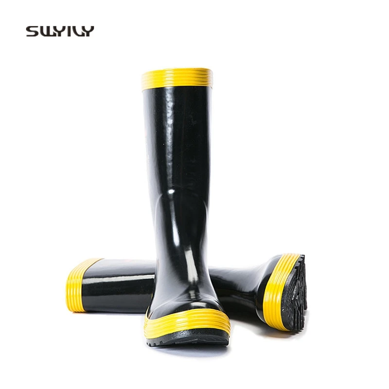 

SWYIVY 39-45 Plus Size Rubber Rain Boots Men High 2018 Autumn Winter Male Water Shoes Fishman Rainboot Anti-slip Saft Shoes