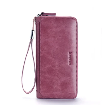 

Genuine Leather Women Wallets Luxury 2018 New High Quality Girls Purse Card Holder Long Clutch Money Bag Wallet For Iphone Purse