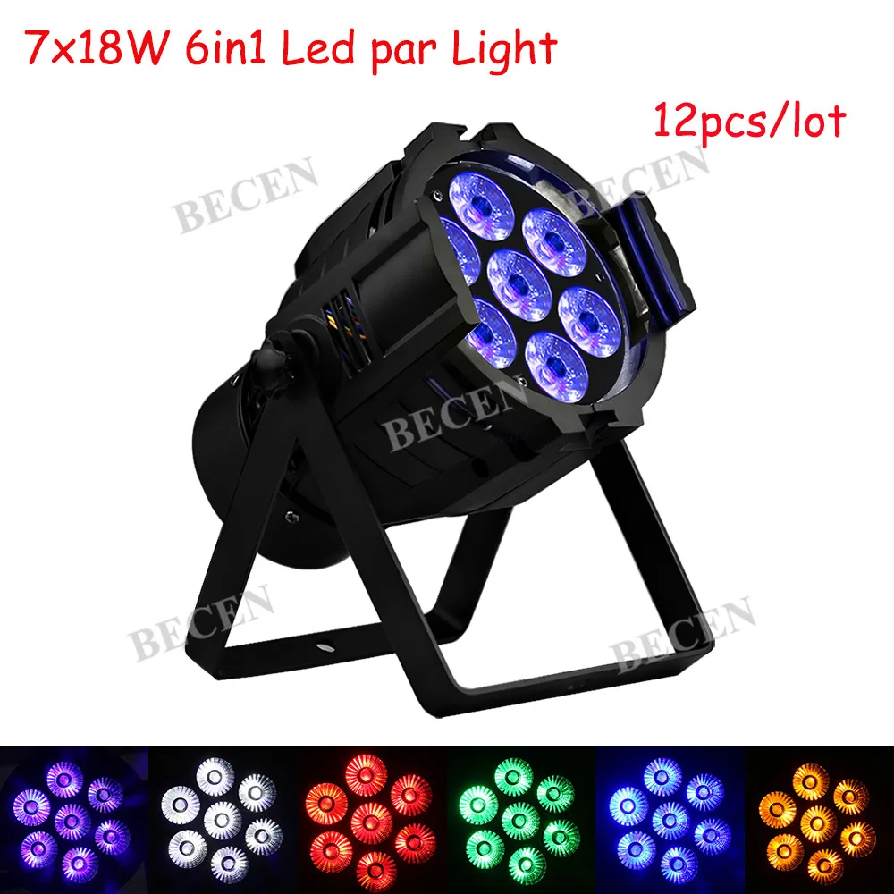 

7x18w LED Flat par light 7x6in1 MINI Led Par Light dj LED Par Stage light For Events Weddding 12pcs Ship from US