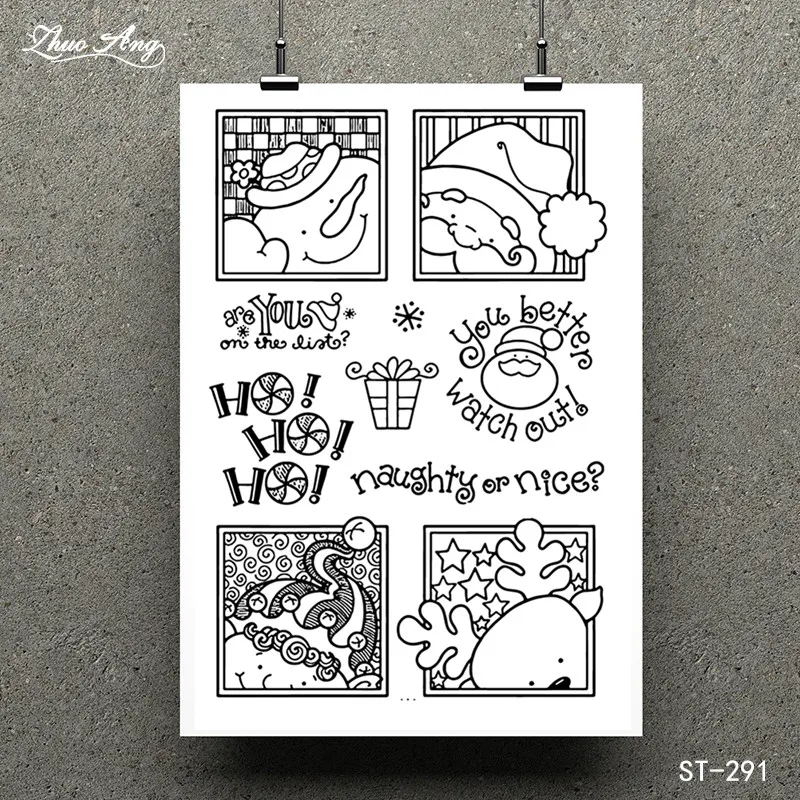 

ZhuoAng Merry Christmas Transparent Clear Stamp for Scrapbooking Rubber Stamp Seal Paper Craft Clear Stamps Card Making