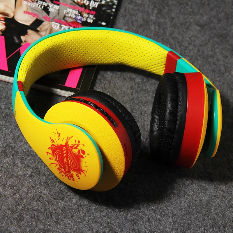 

New Arrival Colorful Stereo Audio Mp3 Bluetooth Headset Foldable Wireless Headphones Earphone Support SD Card With Mic