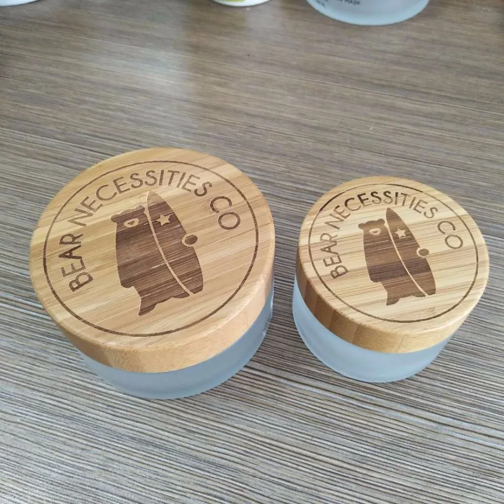 Download 50pcs*50g bamboo jar cosmetic cream jar Refillable Empty Bamboo Cream Jar with Glass inner for ...