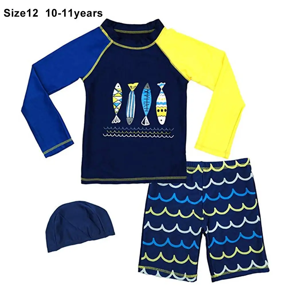 Детские купальные костюмы с длинным рукавом, Раздельный Топ, шорты Лидер продаж, весенний купальный костюм с рисунком, пляжный костюм, комплект для купания - Цвет: Серебристый