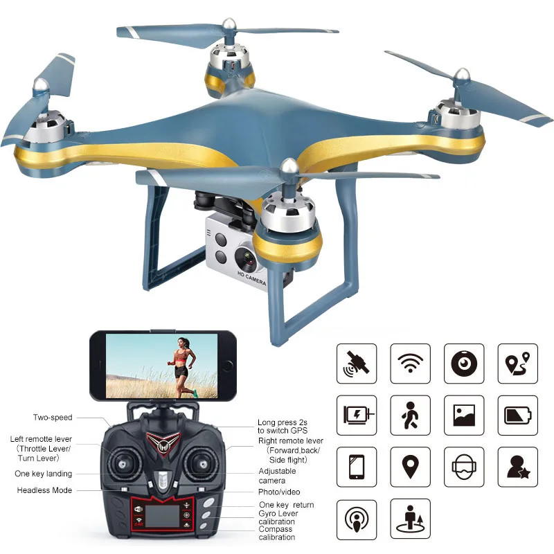 Профессиональный радиоуправляемый Дрон K10 GPS 5G Wi Fi FPV с регулируемой камерой 1080 P 25