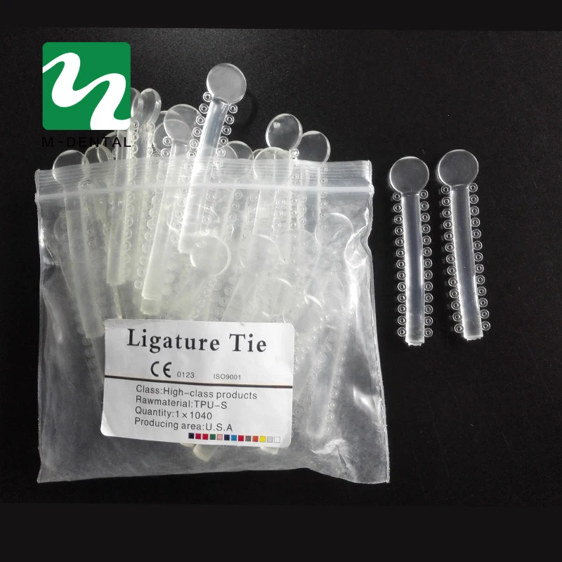 40Pcs Transparent Dental ligature Tie Orthodontics Elastomeric Ligature