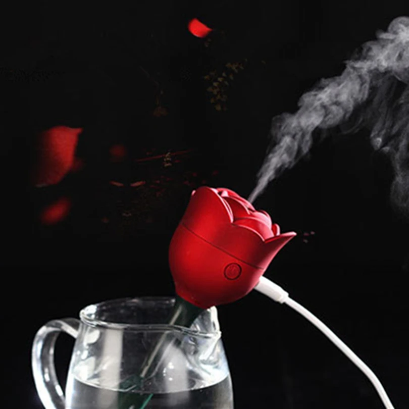 

Romantic Rose Flower Humidifier Portable Mini USB Ultrasonic Home Humidifier Air Purifier Office Desktop Water Mist Atomizer