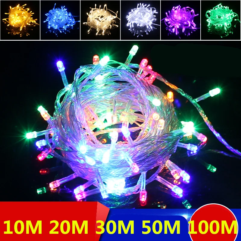 cheap Multicolour LED String Light 20m 30m 50m Decoration Light for Christmas Party Wedding With 8 Display Modes strip light