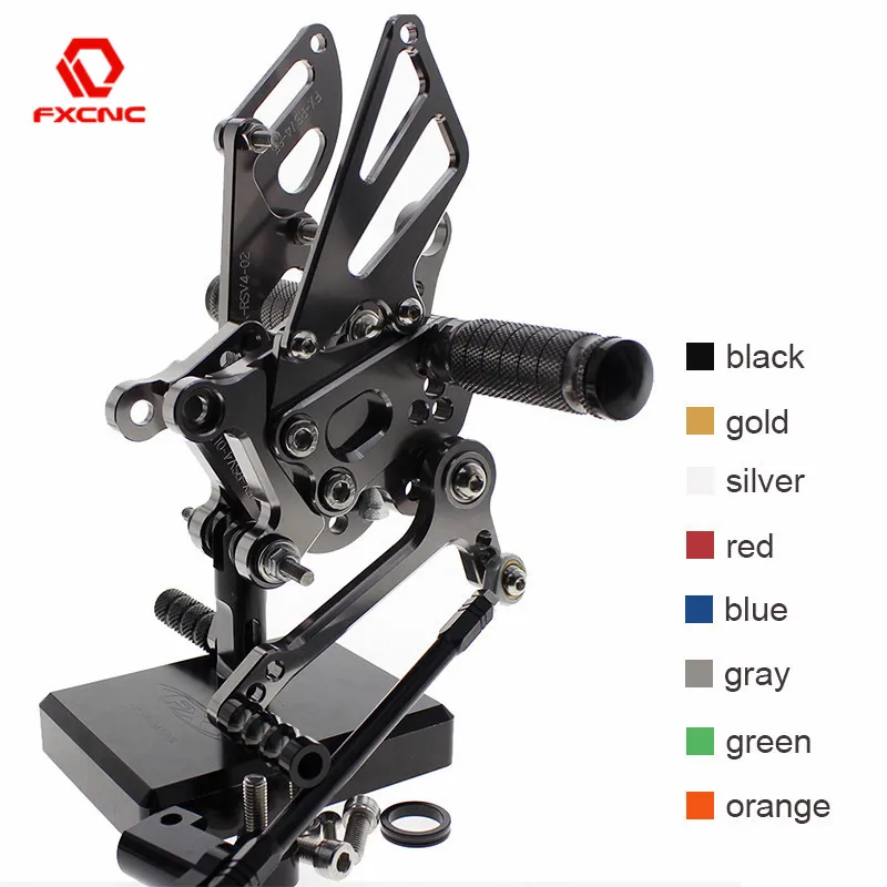 FX CNC Aluminum Motorcycle Rearset Rear Set Foot Pegs Pedal Footrest For Aprilia RSV4 RSV4RF 2009 - 2016 2015 2014 13 12 11 10 | Автомобили