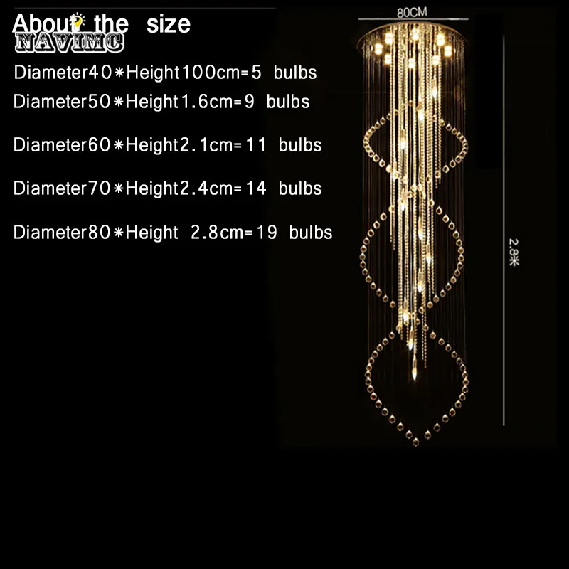 Современная хрустальная люстра большого размера спиральная длинная лестница осветительное приспособление для фойе отель Вилла