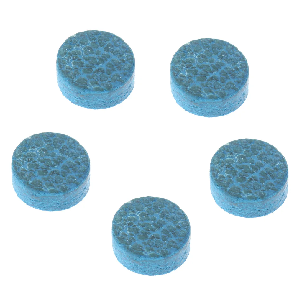 5 Pieces 10mm/0.39inch Blue Diamond Leather Glue-on Snooker Pool Billiard Cue Tips for Indoor Games Snooker Billiard Accessories