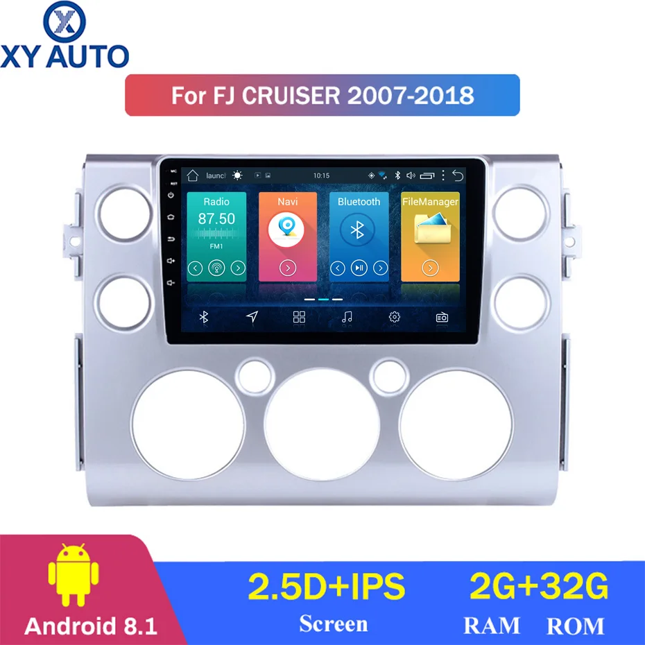 Flash Deal 9 inch 2.5D IPS HD multi-touch screen Android 8.1 2G RAM 32G ROM NAVI  for Toyota FJ CRUISER 2007-2018 with Bluetooth SWC WIFI 0