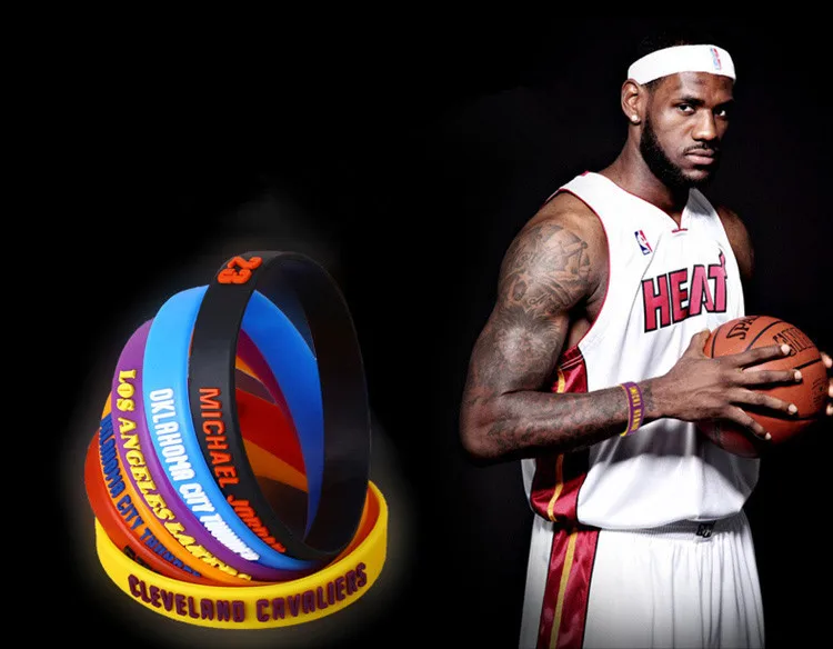 2 PCs for NBA Popular All Star Game Player ID Silicone Wristband Rubber