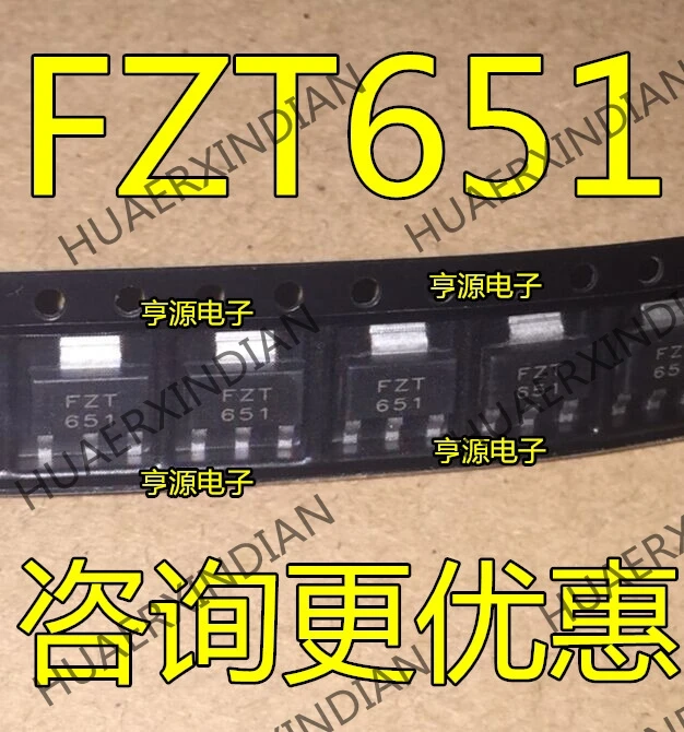 10 шт./лот Новинка FZT651TA SOT223 Силовые транзисторы NPN FZT651 новый в наличии |
