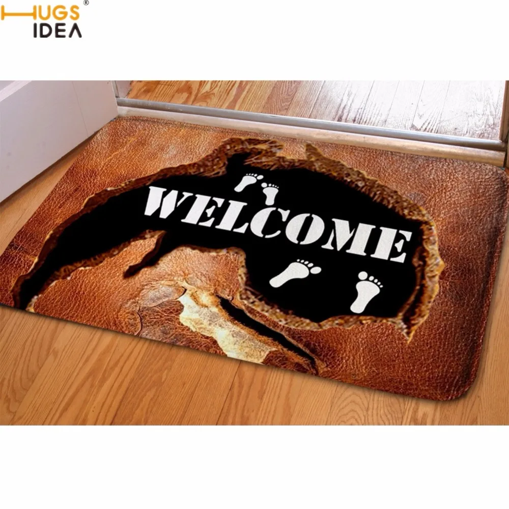 HUGSIDEA Смешные 3D Добро пожаловать с буквенным принтом двери ковров вход на полу коврики для прихожей дома декоративный характер узор коврики