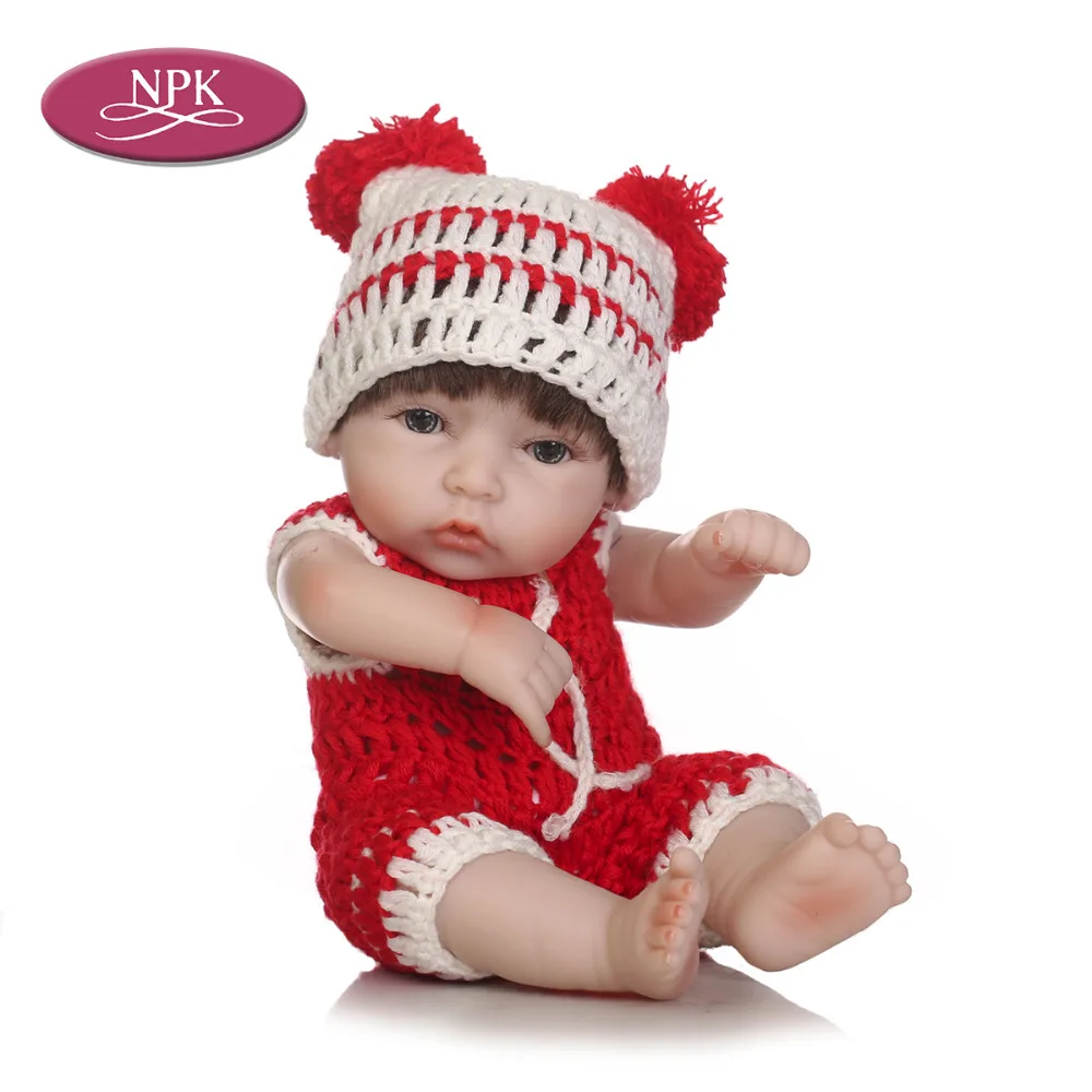 NPK 27CM MINI Baby Reborn Girl Doll Full SIlicone Vinyl Body Bathe Toys For Newborn Babies Toddler Child Best Gift 2018 Newest (1)