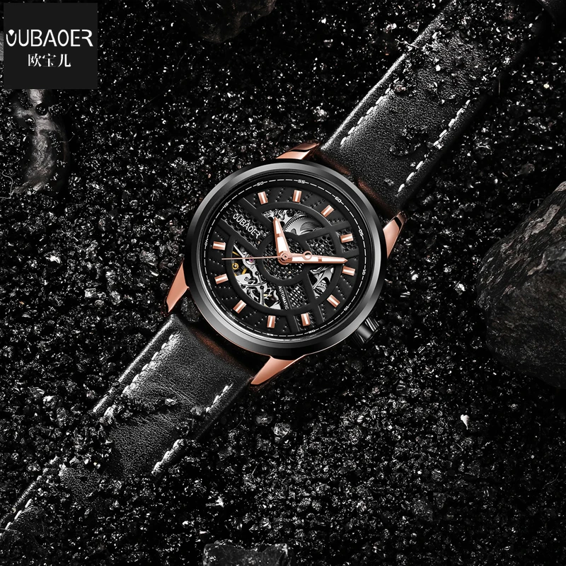 

Automatical Mechanical Watches Men Luxury Brand Wrist Watch Male Clock Leather Wristwatch Men Skeleton Army Military waterproof