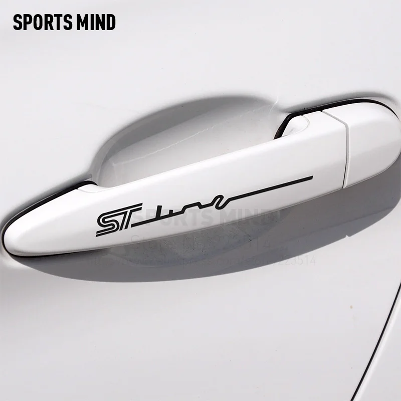 4 Pieces ST line Car Door Handle sticker For bmw honda audi mercedes volkswagen toyota ford renault seat exterior accessories