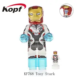 Один продажи здания блоки Мстители 4 конец игры костюм космонавта с микро фигурки Тони Старк соколиный глаз для детские модельные игрушки