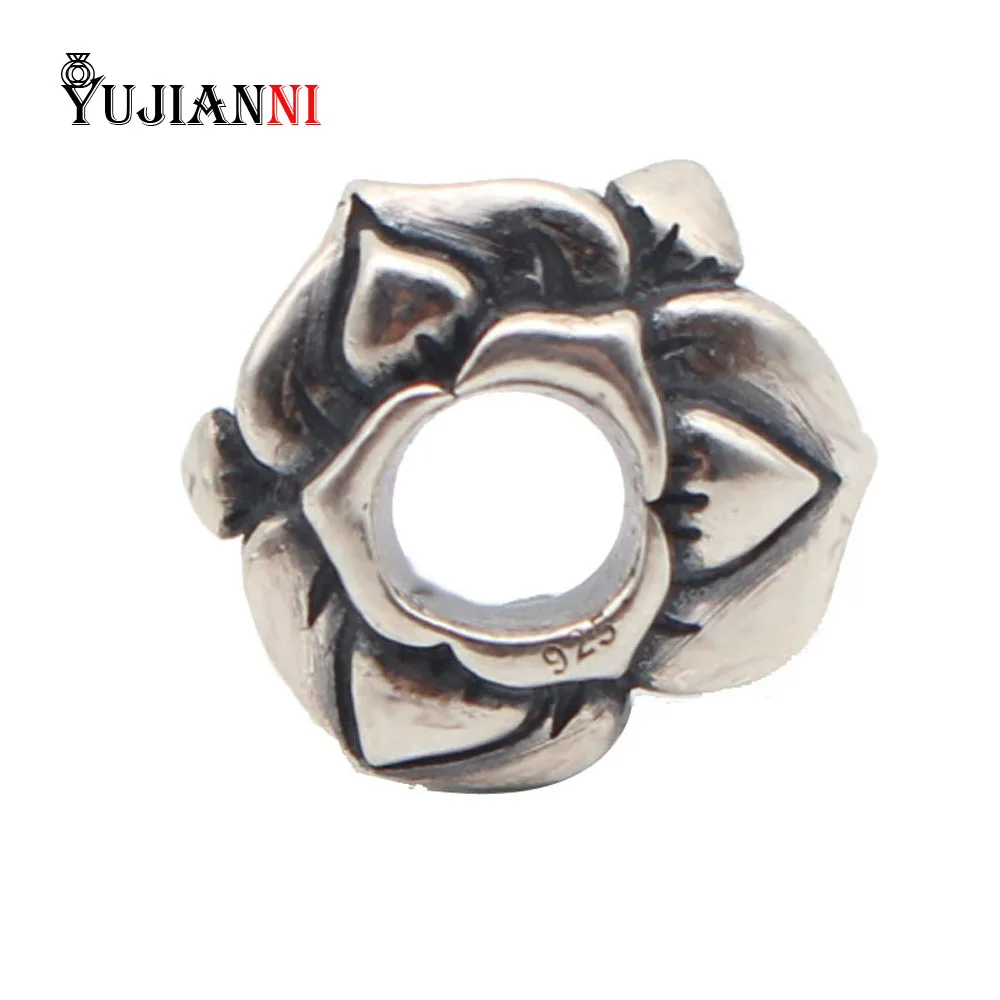 

925 Sterling Silver Ring Carrying 4.3mm Hole Hearts Beads Charms Fits DIY Original Brand Troll Bracelet & Necklace Jewelry
