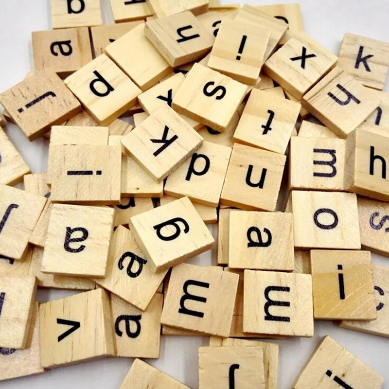 

100Pcs Wooden Alphabet Educational Children for Adults Black Letters Numbers Alphabet Office Teaching Literacy Supply Stationery