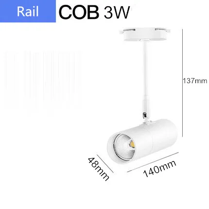 Современные светодиодные потолочные лампы на 360 градусов вращающийся COB фоновый Точечный светильник фойе рельсовая лампа Потолочные светильники Светильник ing - Цвет корпуса: 3W rail