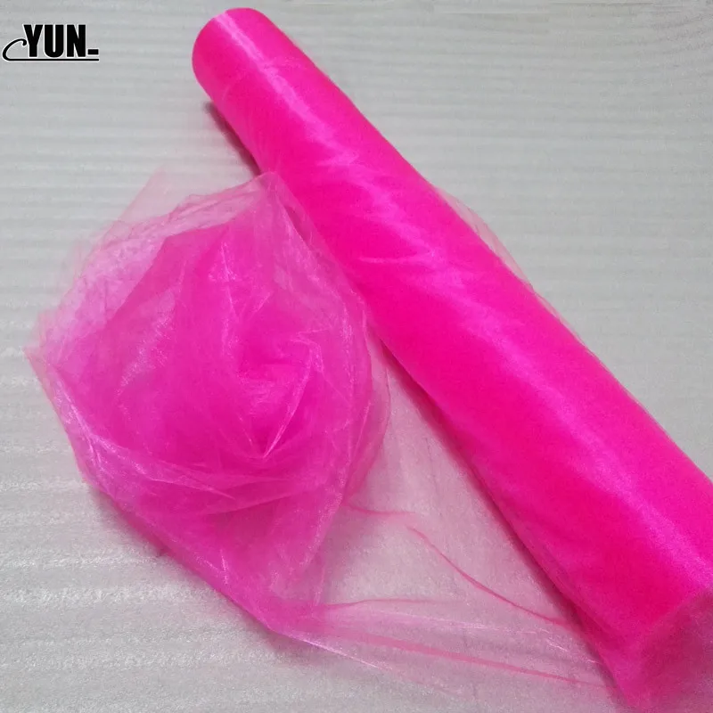 5pcs 48CM5M Pure Crystal Transparent Tulle Wedding Dress Tulle Transparent Yarn Gauze Elements Party Decoration Flower Door 6D (111)