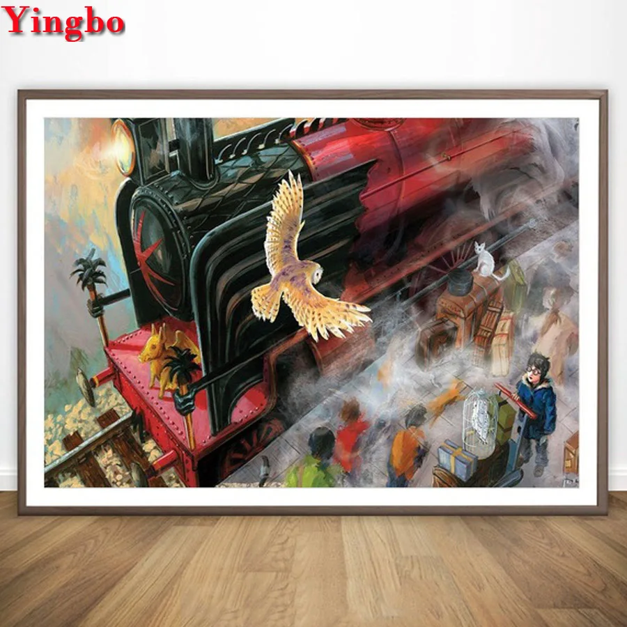

New Arrival Diamond Painting Cartoon train Full Square Round Embroidery Puzzle Picture Of Rhinestones Diamond Mosaic Kids Gift